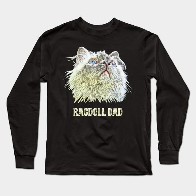 Ragdoll Dad Father's Day Gift Long Sleeve T-Shirt by DoggyStyles